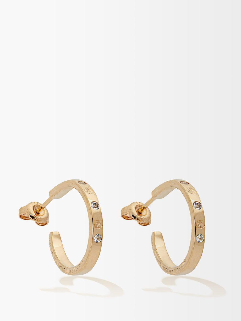 Topaz & 18kt gold hoop earrings by AURELIE BIDERMANN FINE JEWELLERY