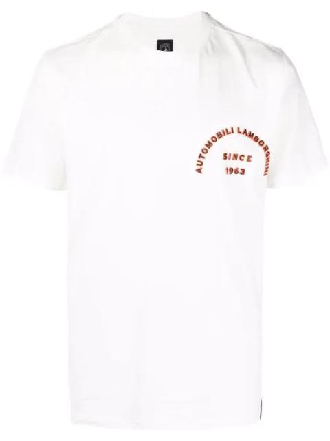 logo-lettering organic-cotton T-shirt by AUTOMOBILI LAMBORGHINI