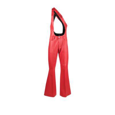 Red Jagger Faux Leather Flared Trousers by AV VATTEV