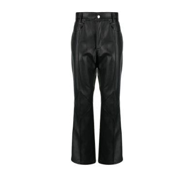 black and green Sci-Fi Domino leather trousers by AV VATTEV