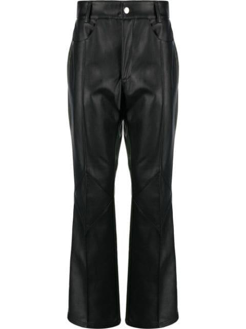 panelled leather-look trousers by AV VATTEV