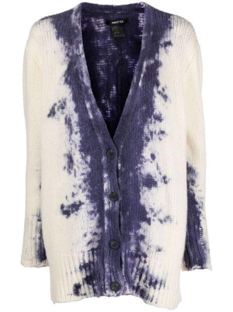 abstract-print V-neck cardigan by AVANT TOI