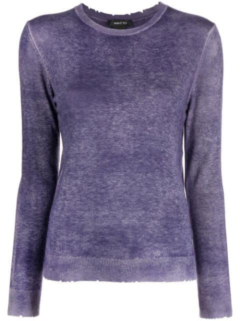 distressed-finish long-sleeved sweater by AVANT TOI