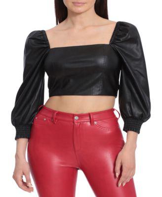 Women's Faux-Leather Crop Top by AVEC LES FILLES