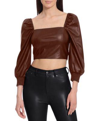 Women's Faux-Leather Crop Top by AVEC LES FILLES