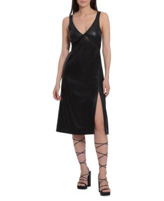 Women's Faux-Leather Slit-Front Slip Dress by AVEC LES FILLES