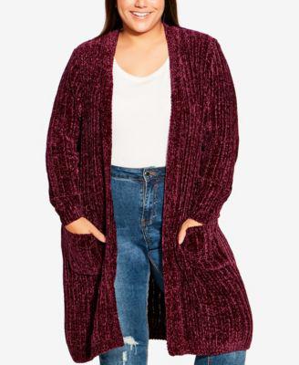 Plus Size Chenille Coatigan Sweater by AVENUE