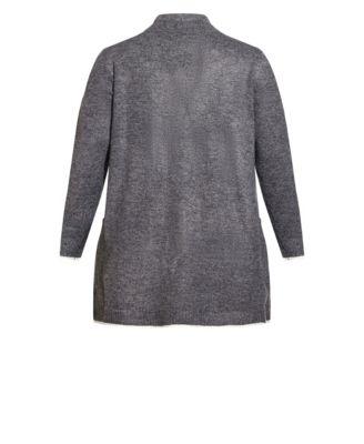 Plus Size Soft Plain Cardigan Sweater by AVENUE