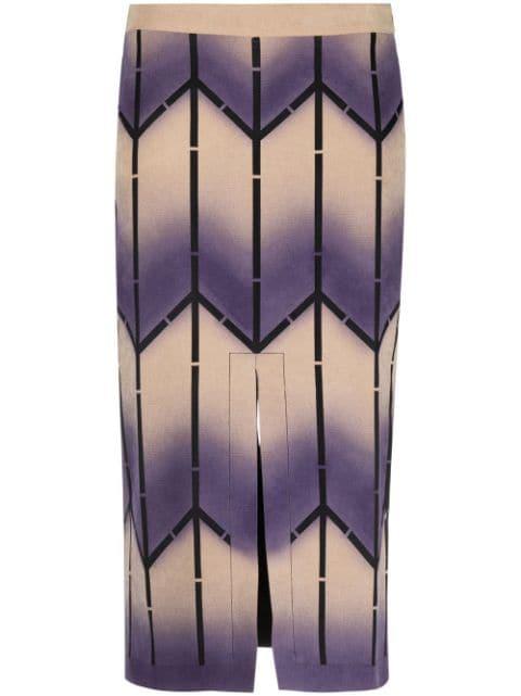 geometric-panelled midi skirt by AVIU