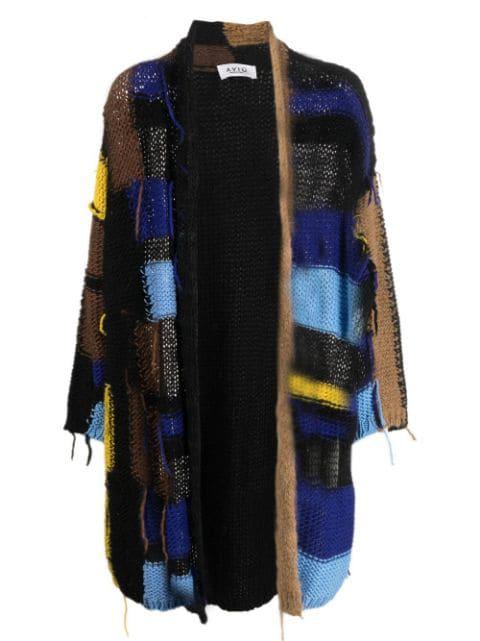 patchwork fringed shawl cardigan by AVIU