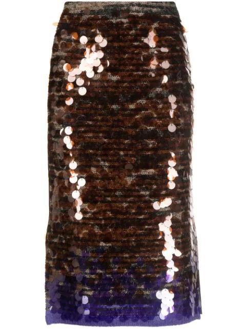 sequin embellished midi skirt by AVIU
