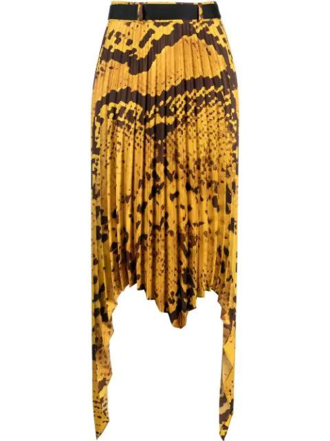 snakeskin-print pleated skirt by AZ FACTORY