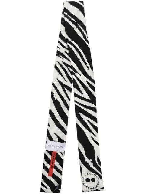 striped-pattern skinny scarf by AZ FACTORY