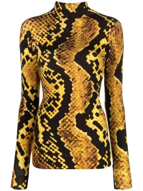 x Thebe Magugu snake-print top by AZ FACTORY