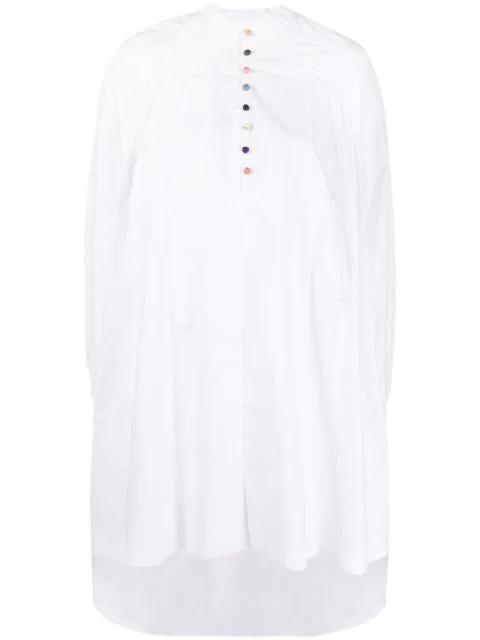 Ananda pintuck-detail shirt dress by AZI.LAND