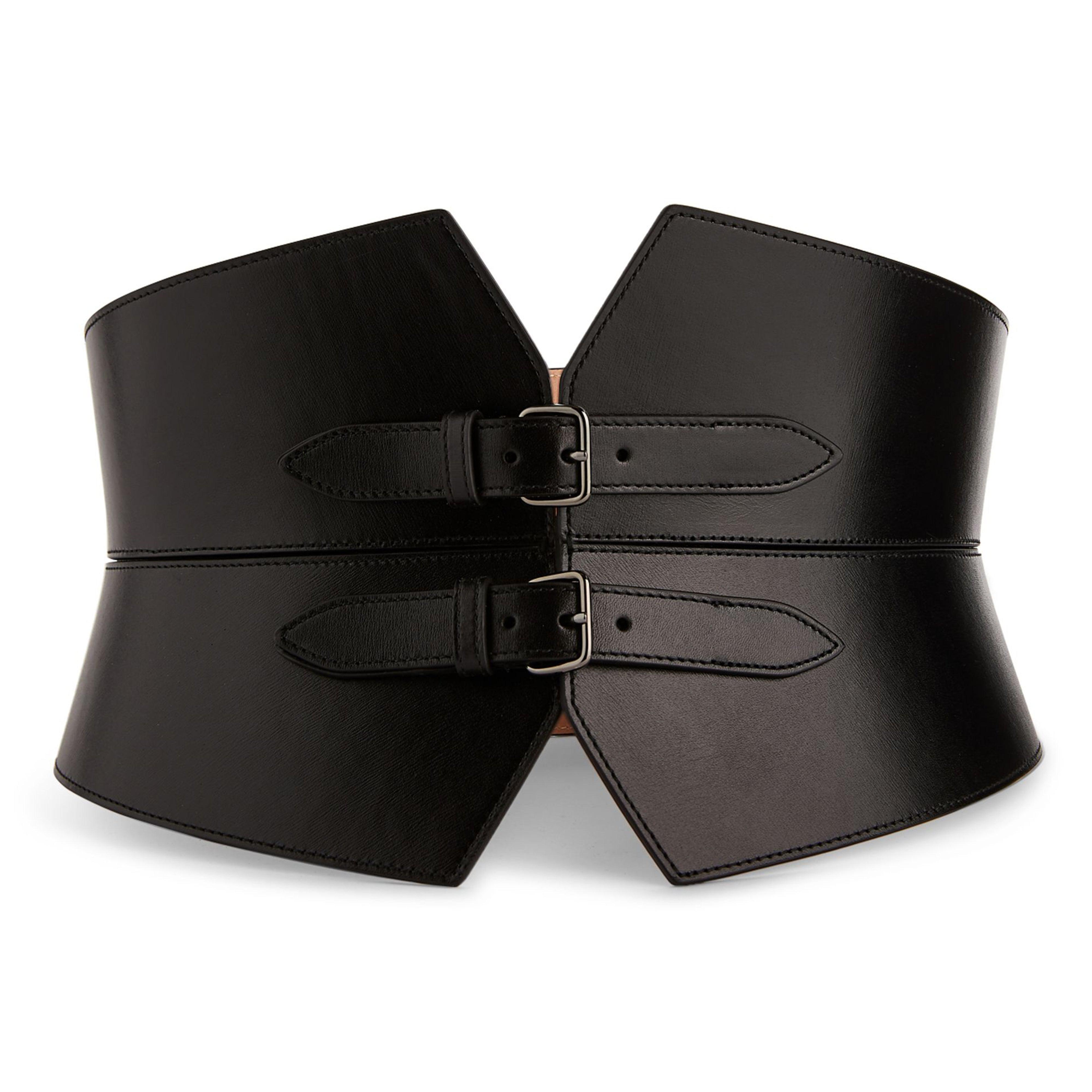 AlaÏa Double Buckle Corset Belt (Black) by AZZEDINE ALAIA