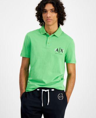 Men's Black Logo Polo Shirt, created for Macy's by A|X ARMANI EXCHANGE