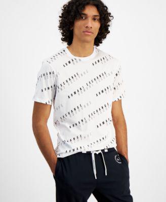 Men's Diagonal Logo Print T-Shirt, created for Macy's by A|X ARMANI EXCHANGE