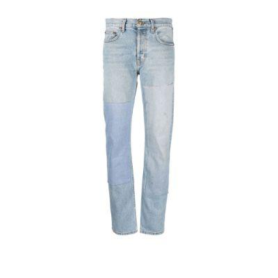 Blue Brit panelled straight-leg jeans by B SIDES