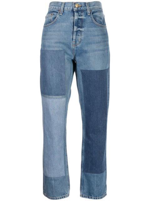patchwork denim jeans by B SIDES