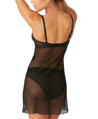 Women's Opening Act Lace Fishnet Chemise Lingerie Nightgown by B.TEMPT'D
