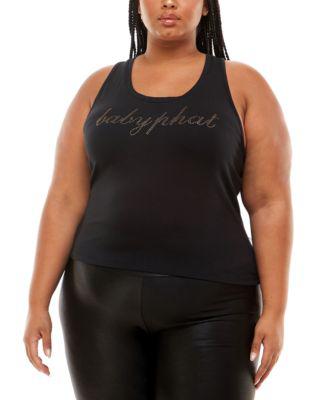 Trendy Plus Size Studded Graphic Tank Top by BABY PHAT