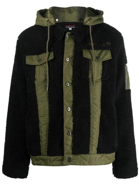 faux shearling-panelled jacket by BABYLON LA