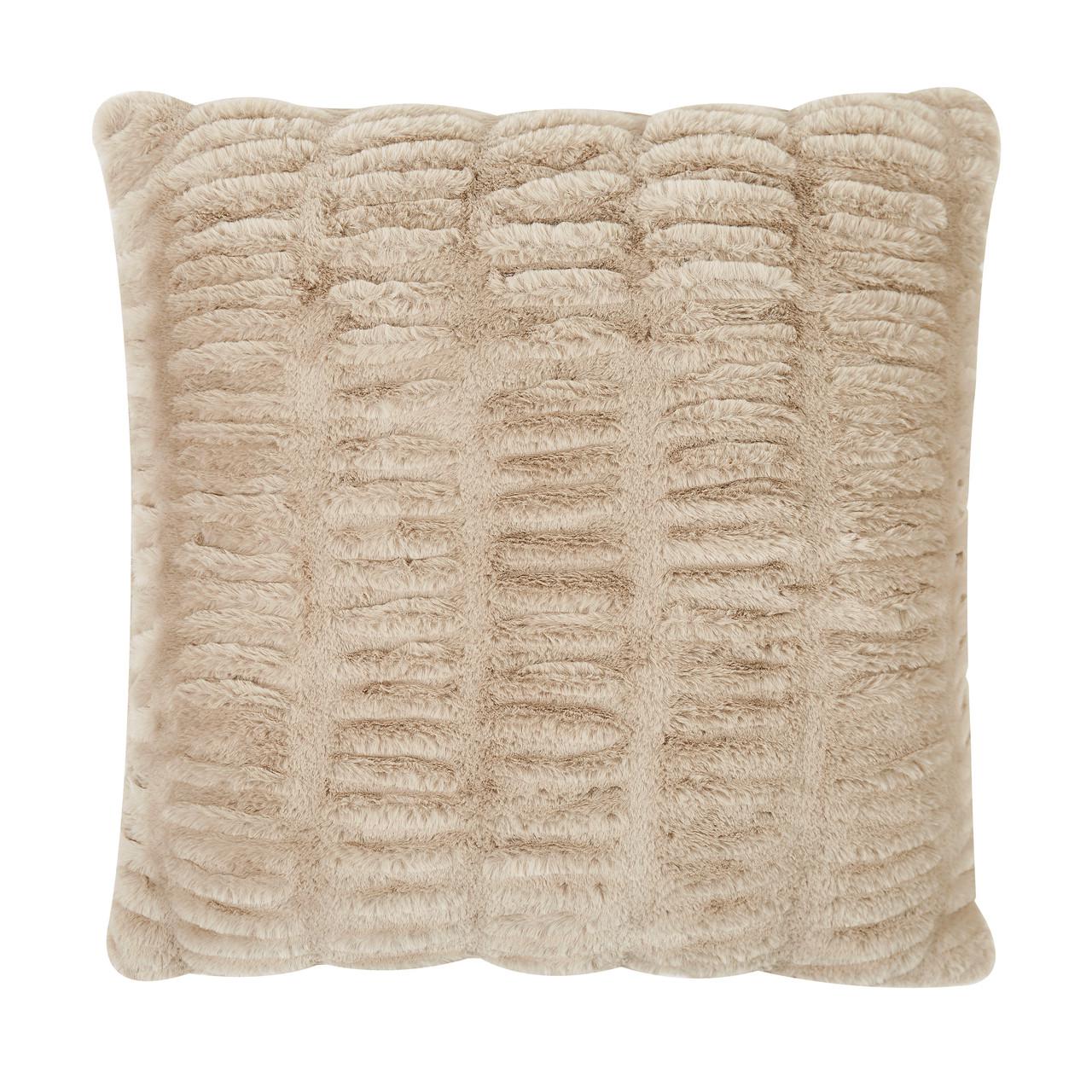Ruched Faux Fur Decorative Pillow by BADGLEY MISCHKA