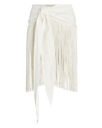 Ophelia Fringed Linen Sarong Skirt by BAHIA MARIA