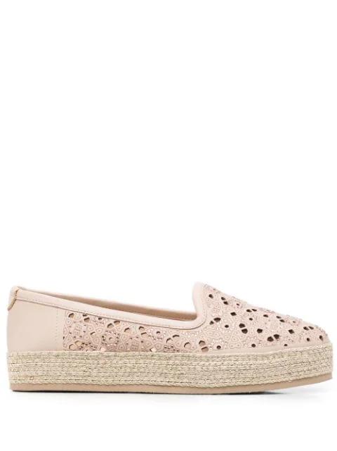 all-over perforated-design espadrilles by BALDININI