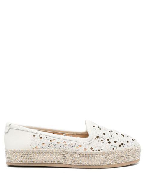embellished perforated-detail espadrilles by BALDININI