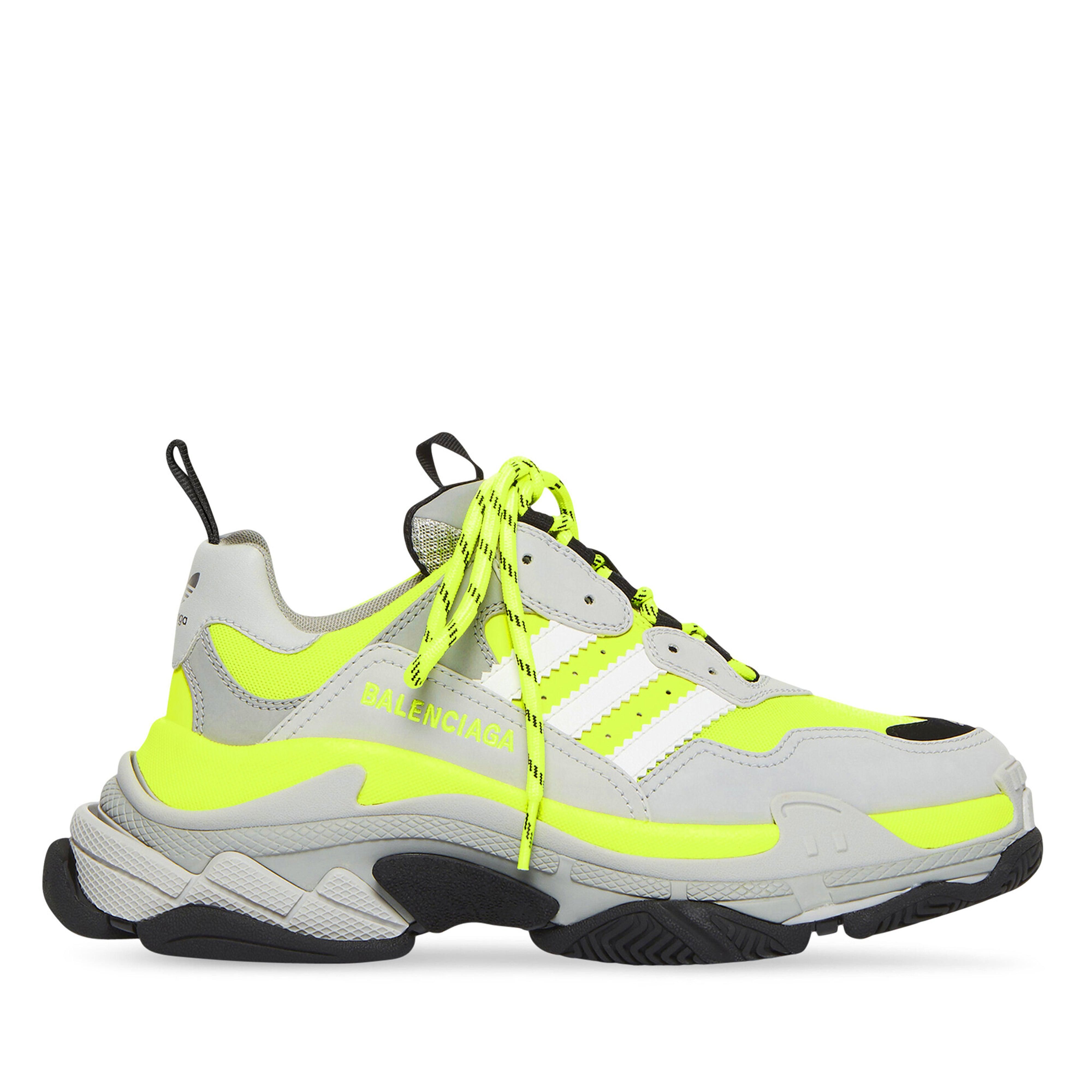 Balenciaga / Adidas Men's Triple S  Sneakers (Fluo Yellow) by BALENCIAGA