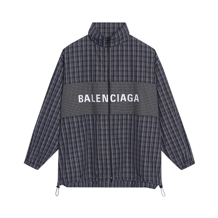 Balenciaga Checkered Nylon Track Suit Jacket 'Black' by BALENCIAGA