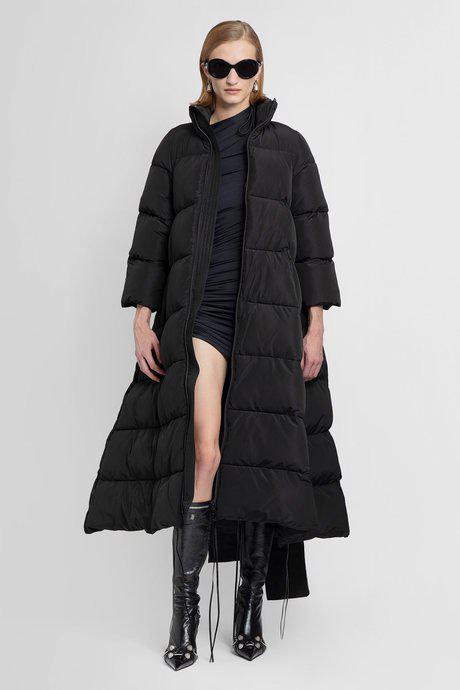 Balenciaga women's black maxi bow puffer coat by BALENCIAGA