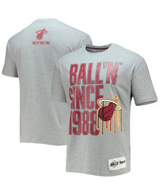 Men's Heather Gray Miami Heat Since 1988 T-shirt by BALL'N