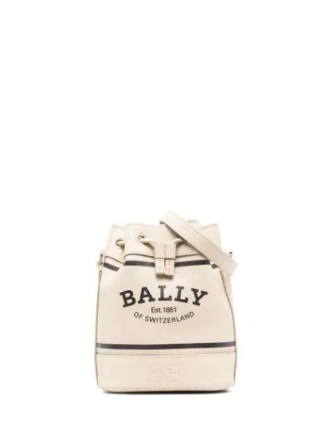 logo-print drawstring satchel bag by BALLY