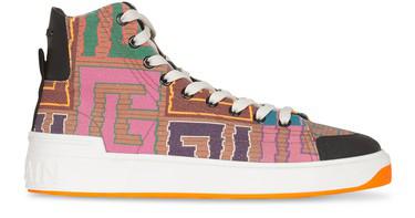 B-Court high-top sneakers with monogram by BALMAIN