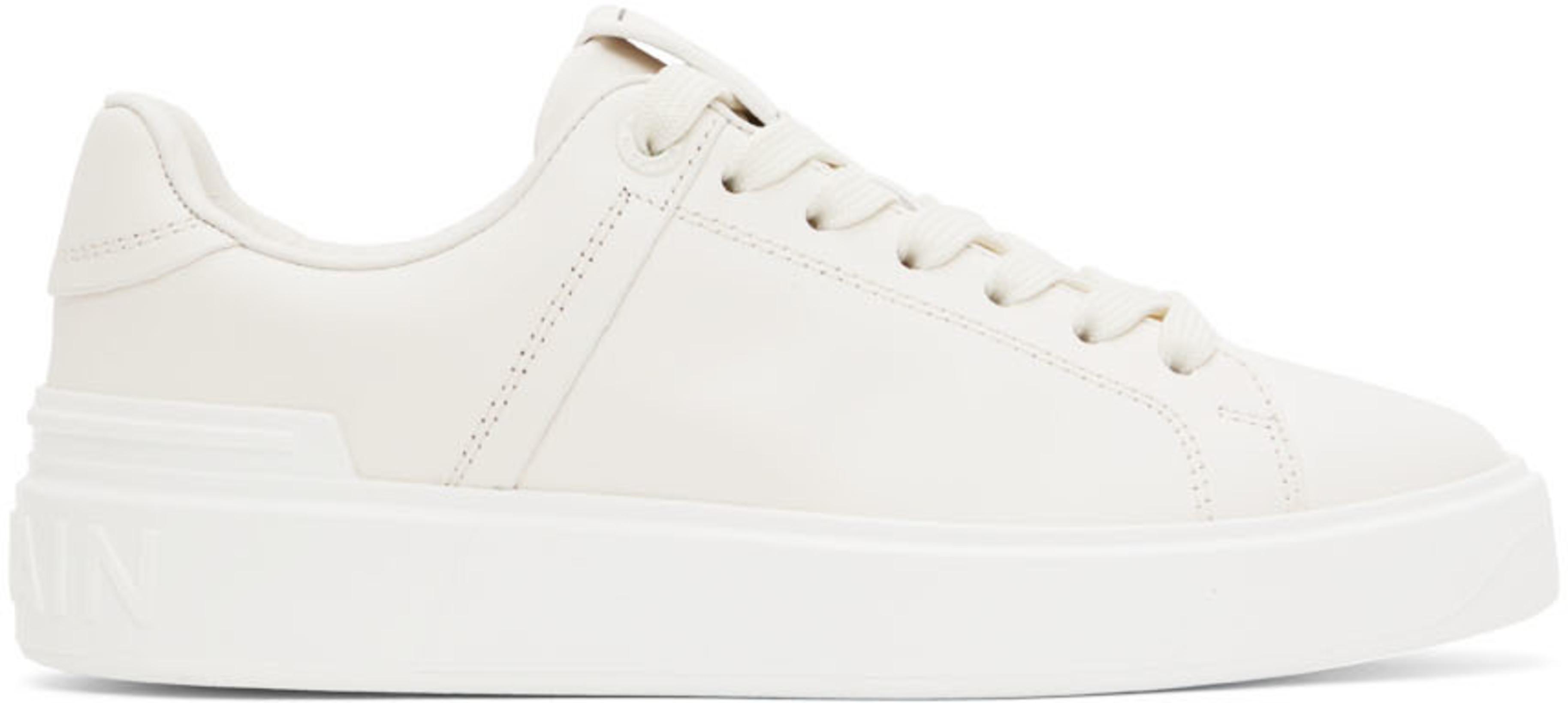 White B-Court Sneakers by BALMAIN