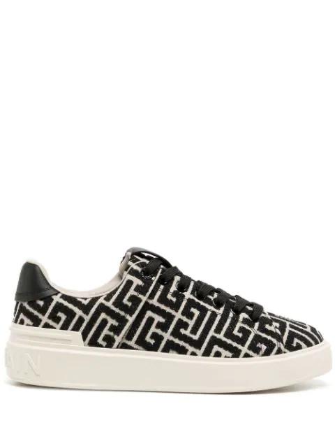 all-over monogram-pattern sneakers by BALMAIN