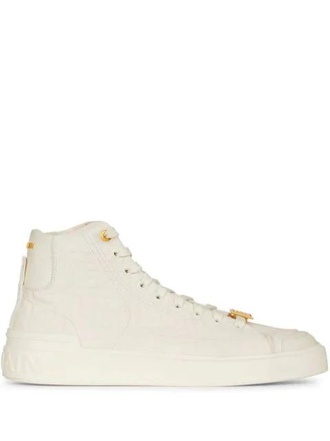 embossed high-top trainers by BALMAIN