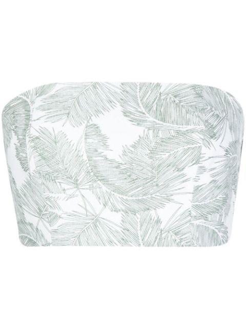 palm leaf-print bustier top by BAMBAH