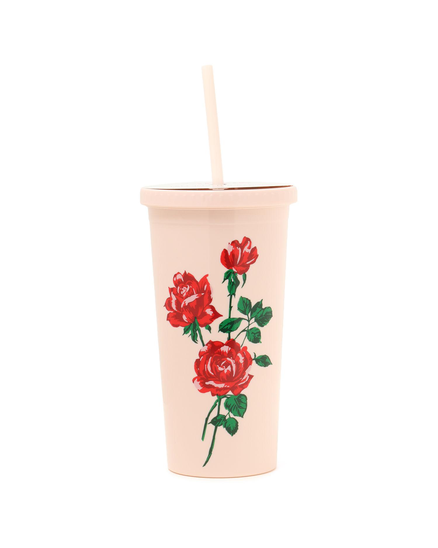 Floral cup with straw by BAN.DO