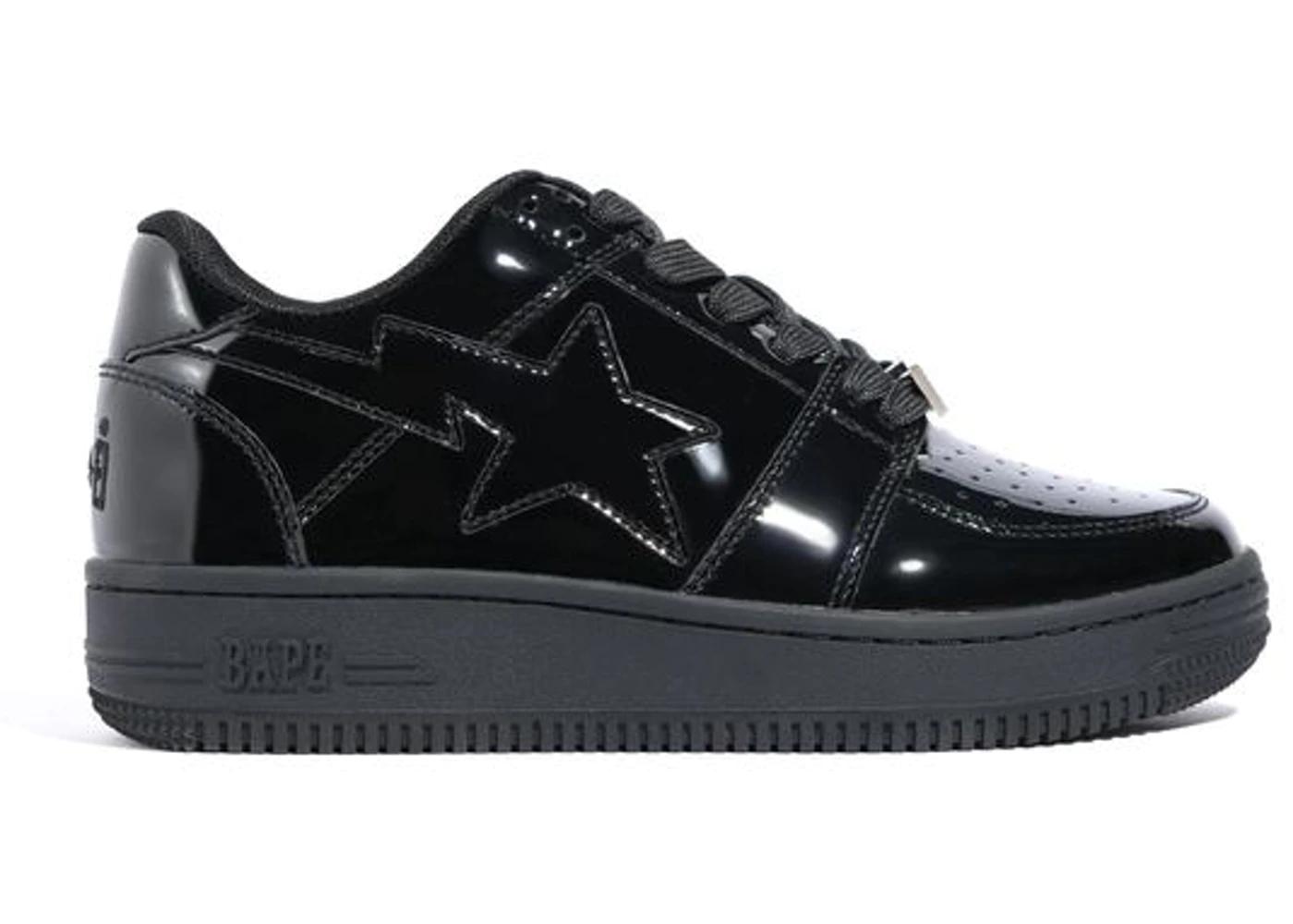 A Bathing Ape Bape Sta Low Patent Black 