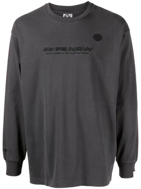 logo-embroidered long-sleeved T-shirt by BAPE