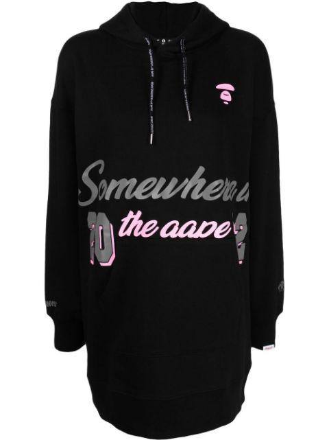 logo-print pullover hoodie dress by BAPE