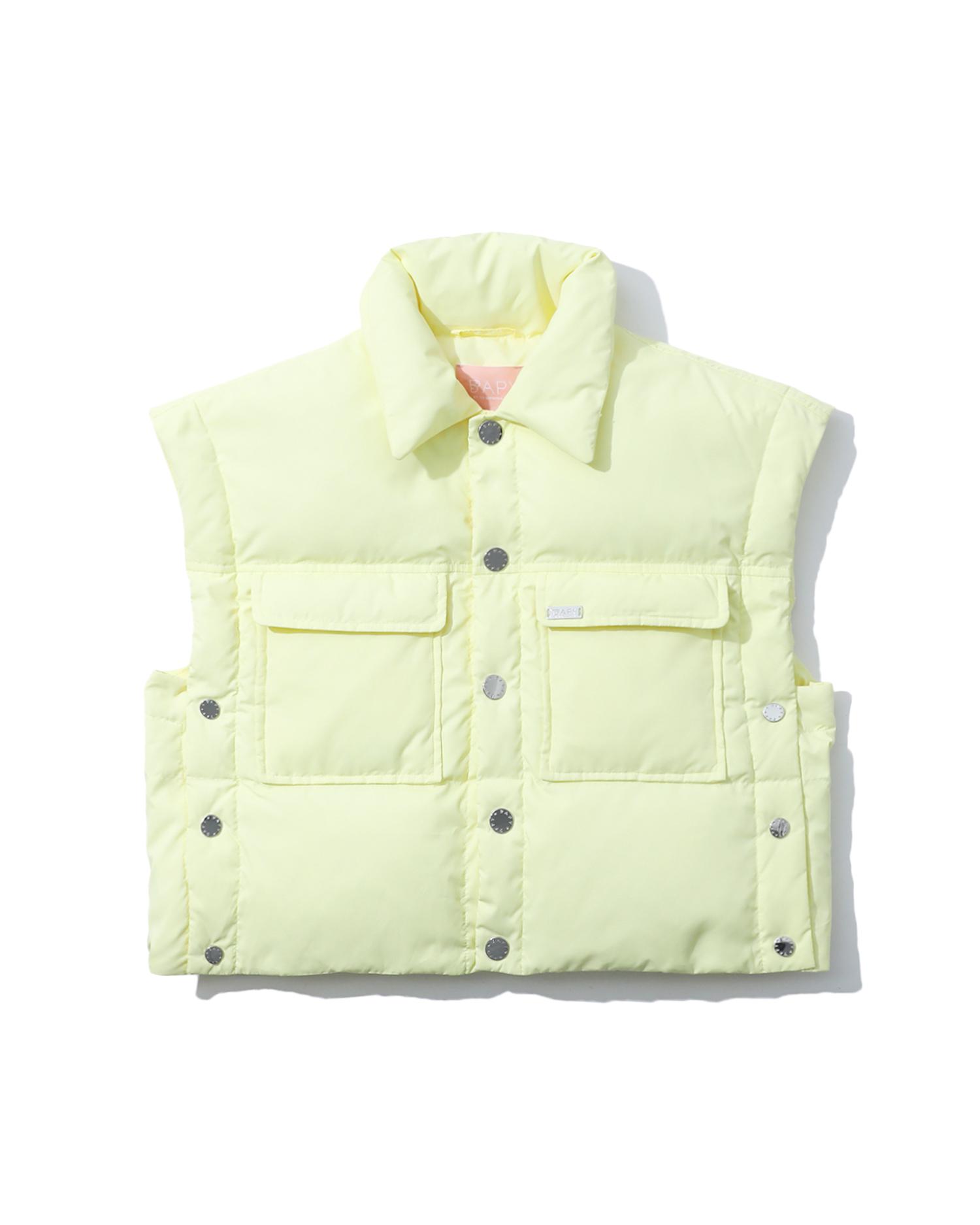 Buttoned cropped down vest by BAPY