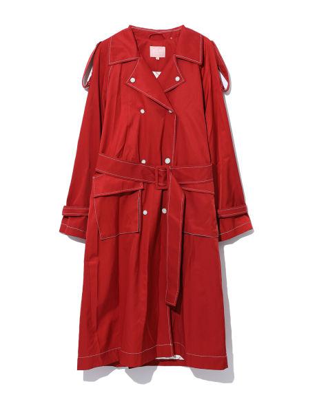 Contrast stitch trench coat by BAPY