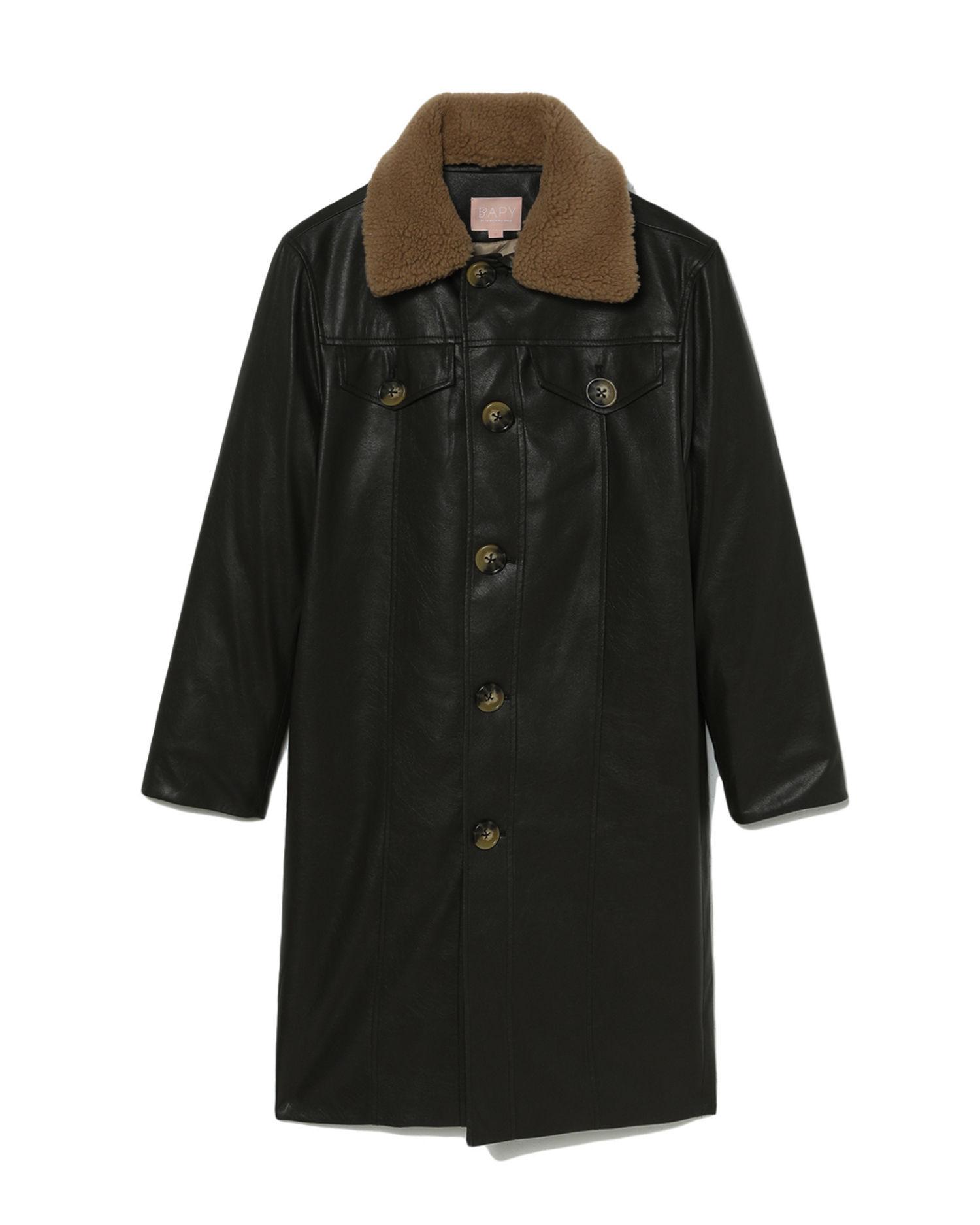 Oversized leather coat by BAPY