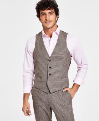 Men's Slim-Fit Check Suit Separate Vest, Created for Macys by BAR III