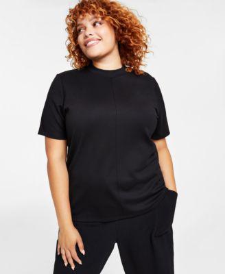Plus Size Mock Neck Top by BAR III